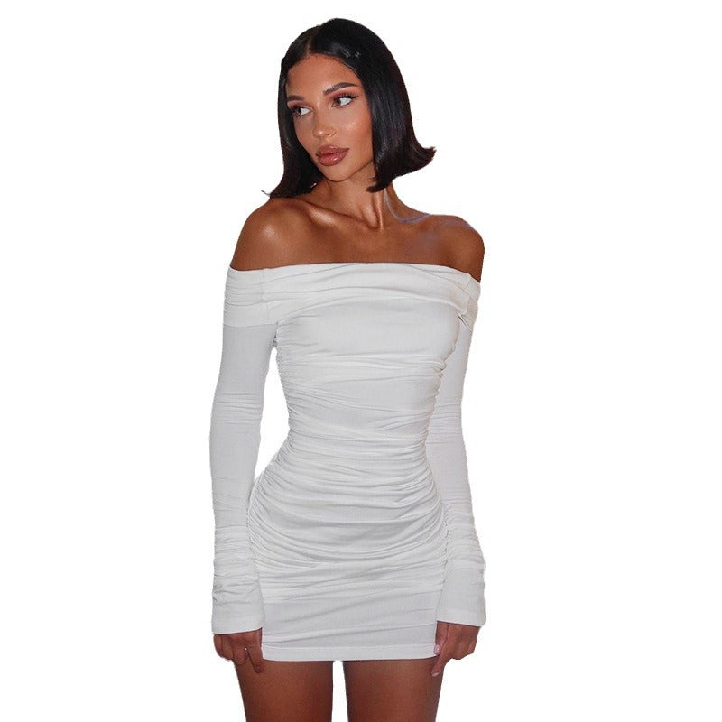 Damen Minikleid mit Off-Shoulder-Design und raffinierten Rüschendetails Drune
