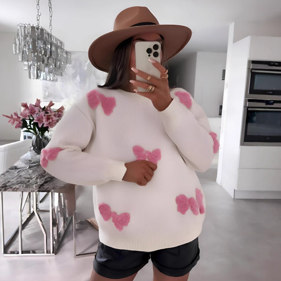 Damen Strickpullover mit verspieltem Herzdesign und lässigem Schnitt Drune