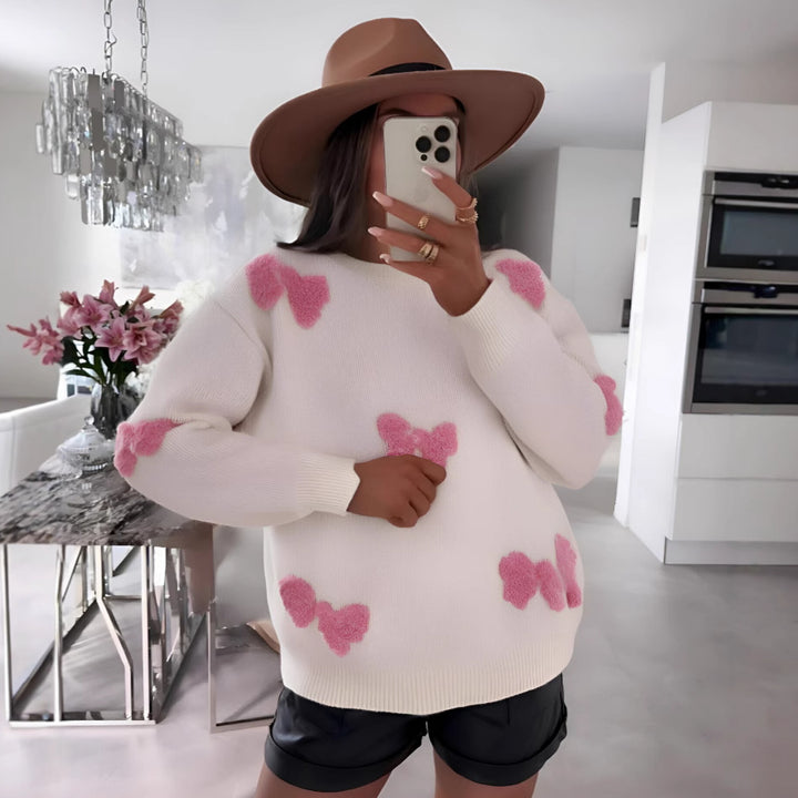 Damen Strickpullover mit verspieltem Herzdesign und lässigem Schnitt Drune