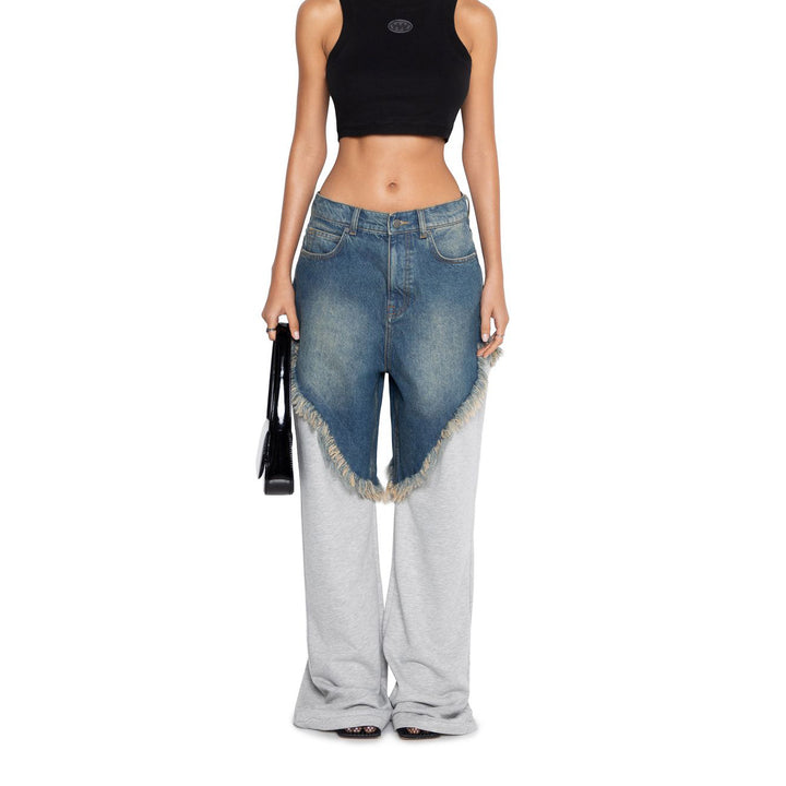 Damen Oversized Jeans mit einzigartigen Fransen-Details und modernem Schnitt Drune