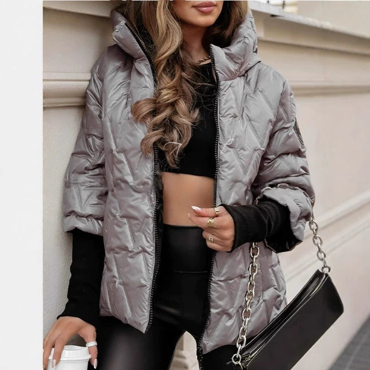 Damen Steppjacke mit hochabschließendem Kragen und breitem Ärmel Drune