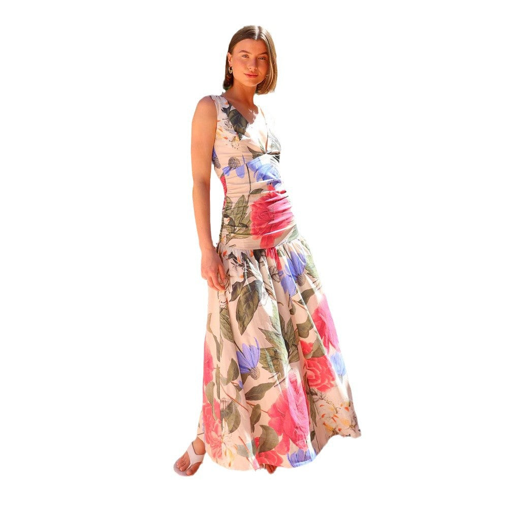 Damen Maxikleid mit floralem Muster Drune
