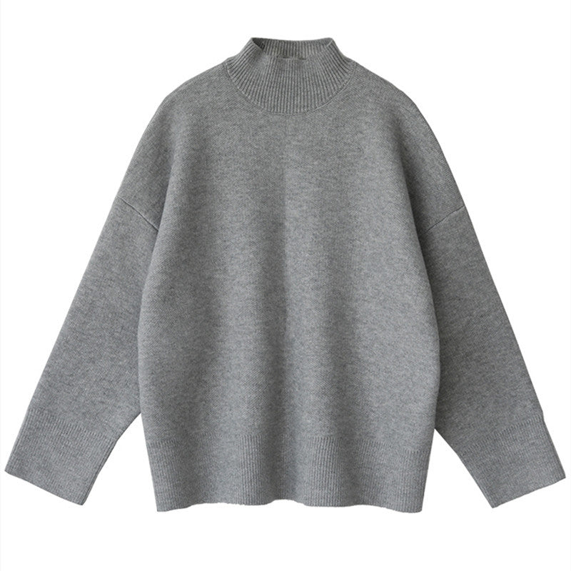 Damen Grobstrickpullover mit hohem Rollkragen und überschnittenen Schultern Drune