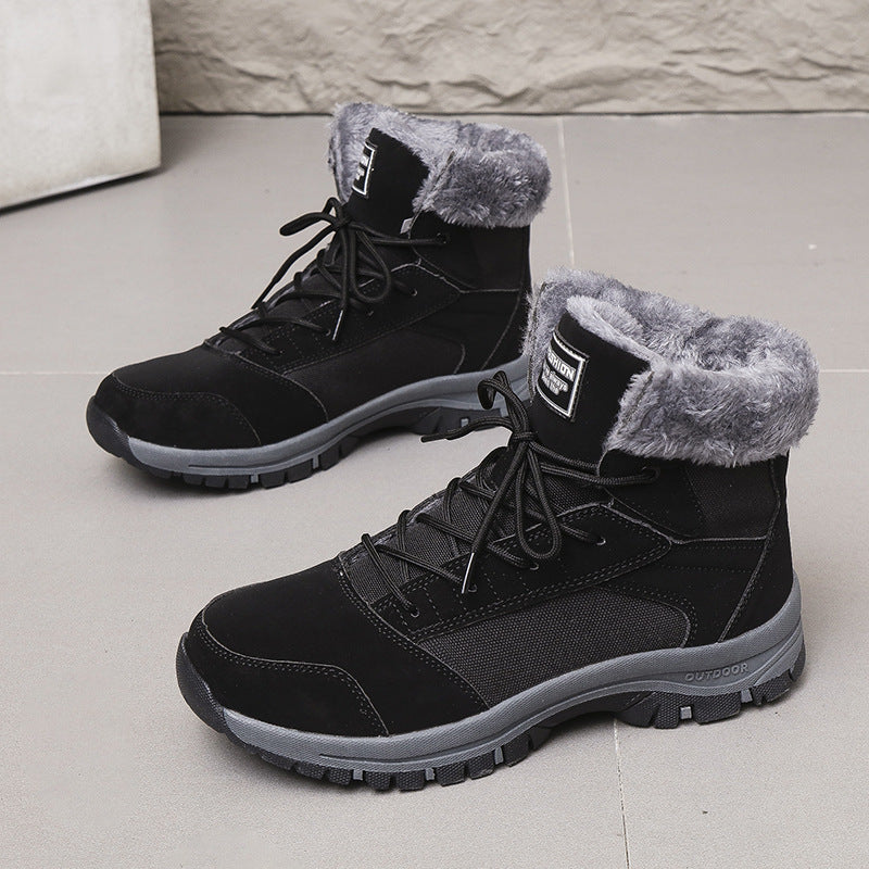 Damen gefütterte Winterstiefel mit rutschfester Sohle und isolierendem Kragen Drune