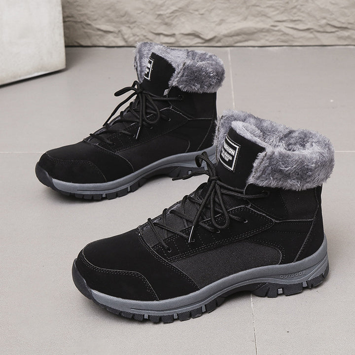 Damen gefütterte Winterstiefel mit rutschfester Sohle und isolierendem Kragen Drune