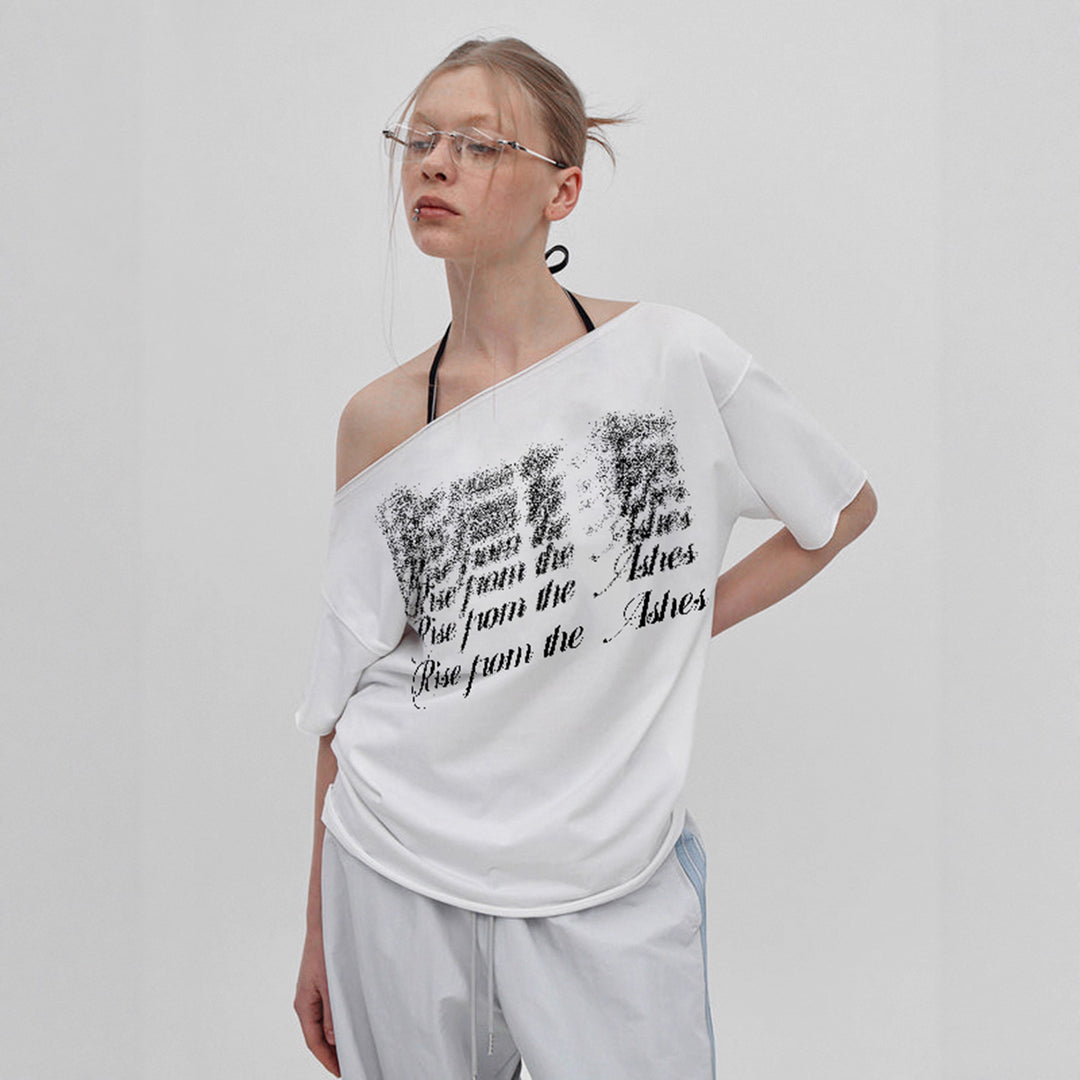 Damen T-Shirt mit modischem V-Ausschnitt und funkelndem Strasskreuz Drune
