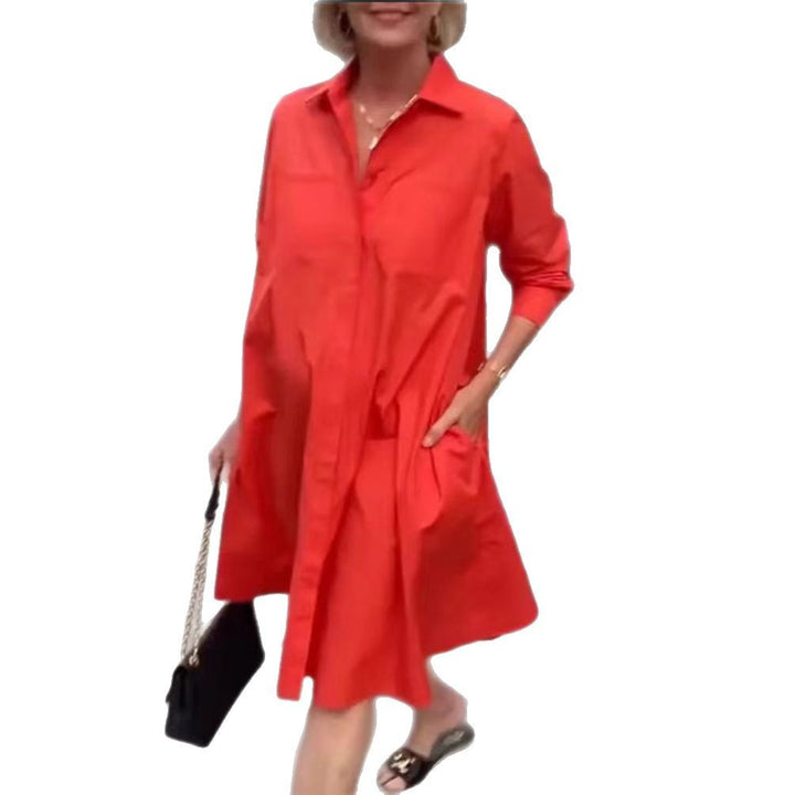 Damen Hemdkleid im lässigen A-Linien Schnitt mit praktischen Taschen Drune