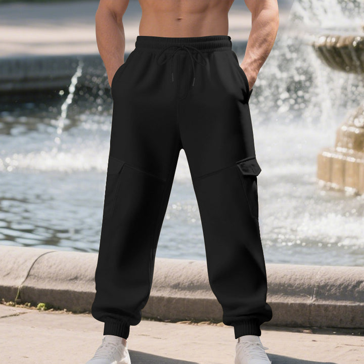 Herren Sportliche Cargo-Jogginghose mit Taschen und elastischem Bund Drune