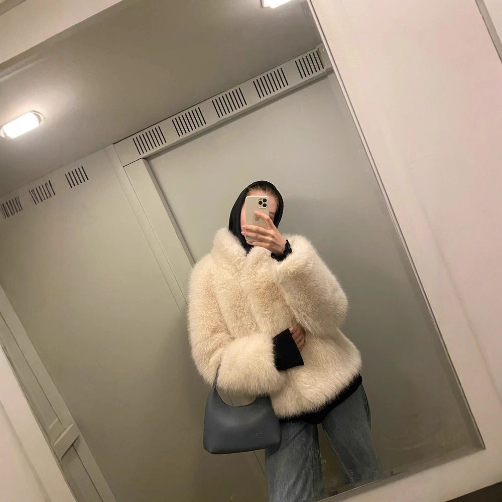 Damen Plüschige Winterjacke Drune