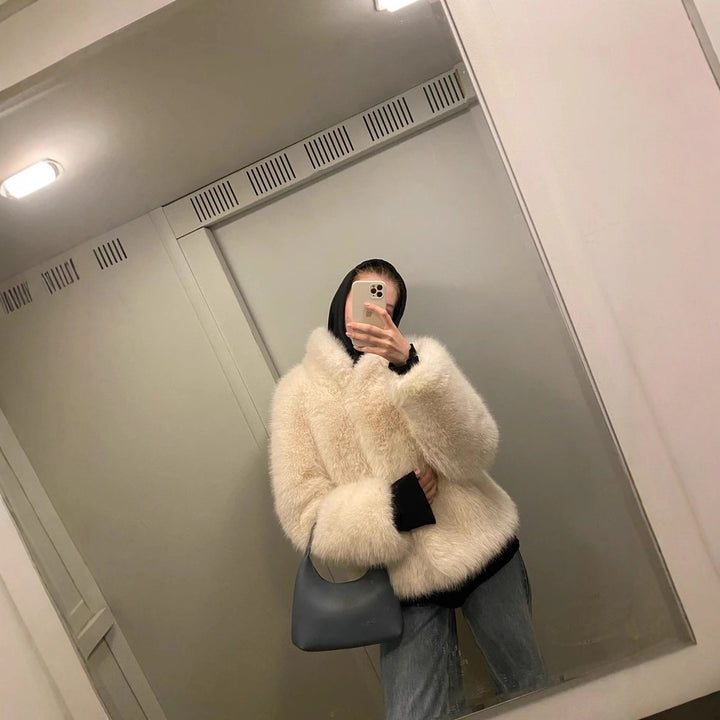 Damen Plüschige Winterjacke Drune