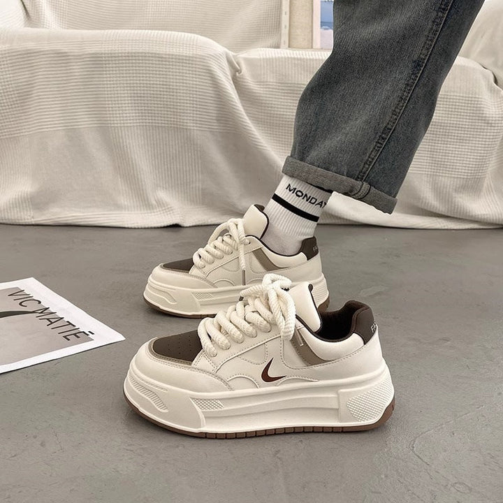 Damen modische Sneaker mit hohem Plateau und atmungsaktiver Obermaterial von Drune