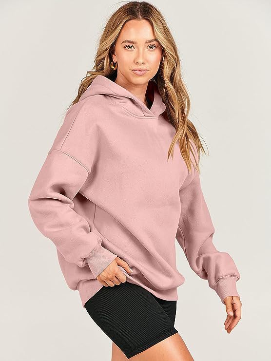 Damen lässiger Kapuzenpullover mit extragroßem Schnitt und weichem Fleece-Material Drune