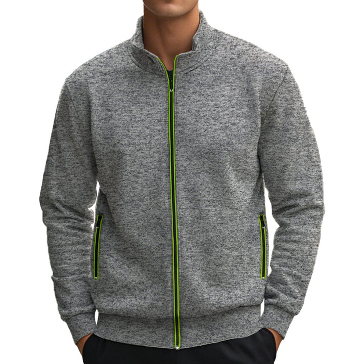 Herren Freizeitjacke mit hohen Kragen und reflektierenden Reißverschlussdetails Drune