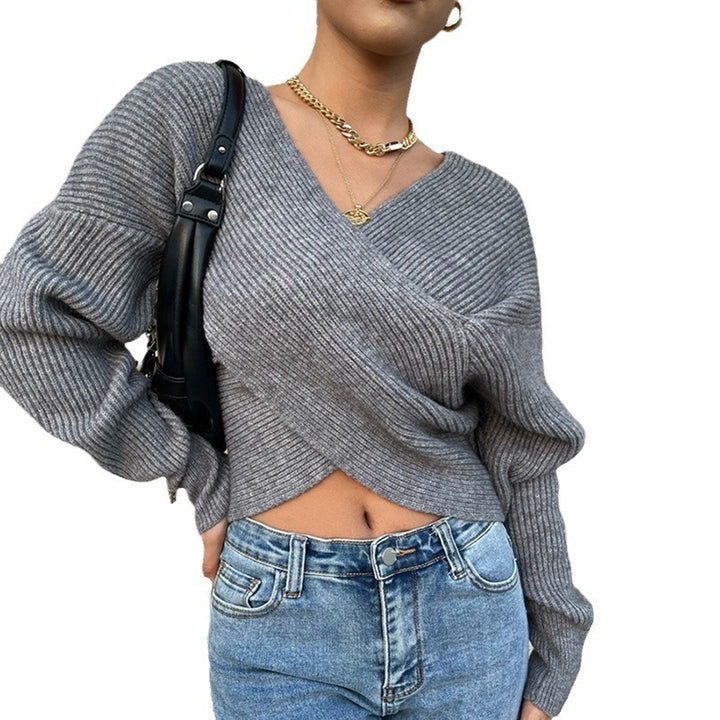Damen Wickelpullover mit modernem Strukturdesign Drune