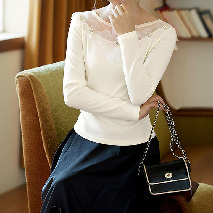 Damen elegantes Oberteil mit zarten Rüschendetails Drune