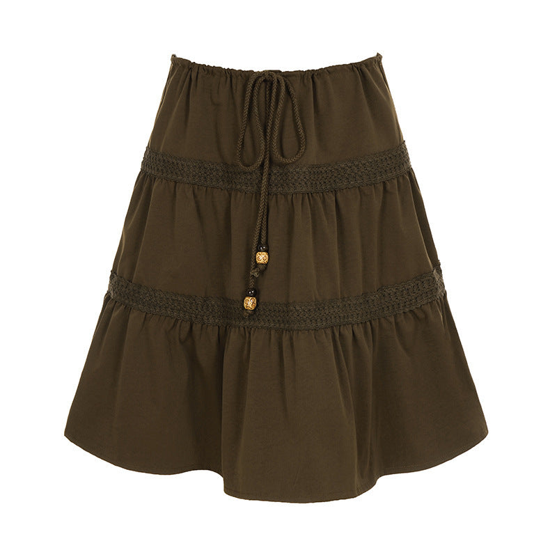 Damen luftiger Jumpskirt mit elastischem Bund und Raffungen Drune