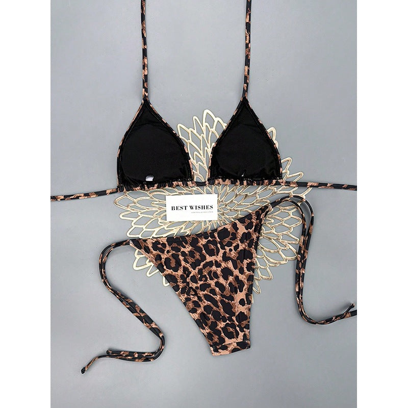 Damen Triangel-Bikini mit trendigem Leopardenmuster Drune