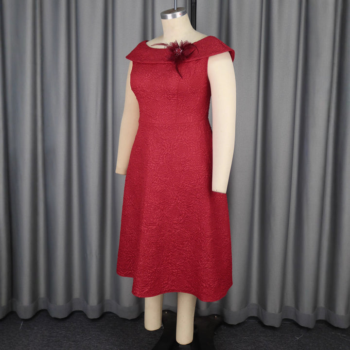 Damen A-Linien Abendkleid mit dekorativem Off-Shoulder-Ausschnitt Drune