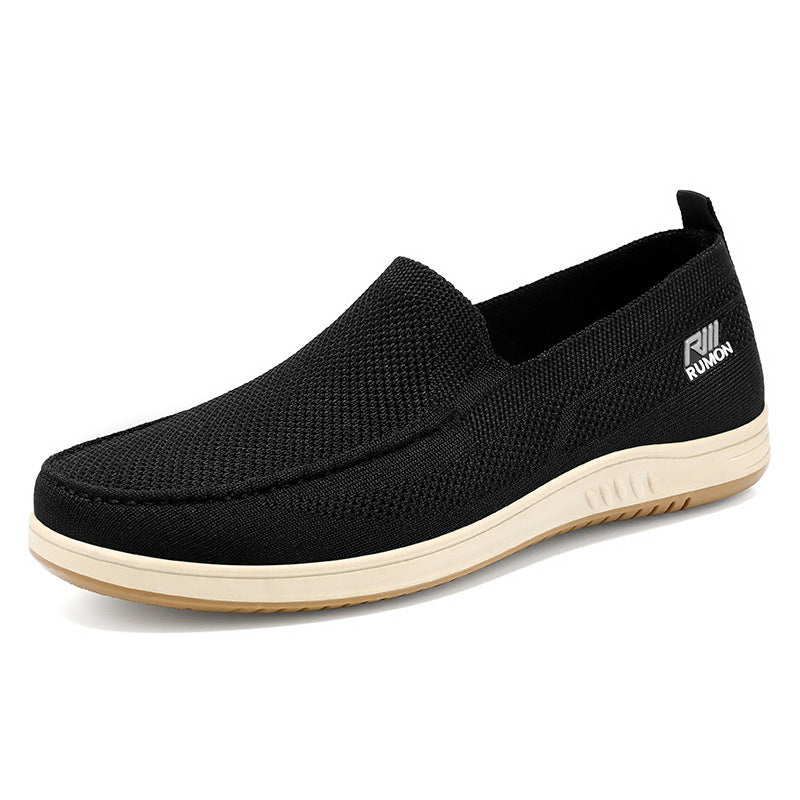 Herren nan leichtgewichtiger Mesh-Mokassin-Slipper mit nahtlosem Strickoberteil, Memory-Komforteinlage und rutschfester Flexsohle Drune
