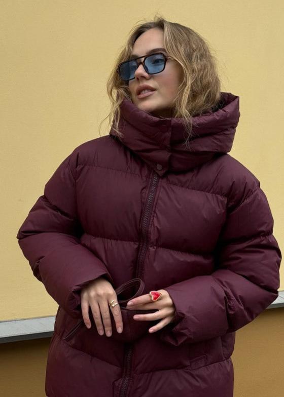 Drune | Burgundy Puffer Jacket - Luxe Winter Komfort