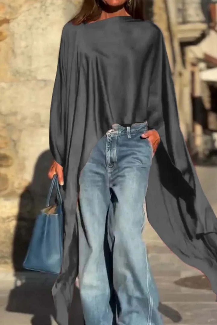 Damen modisches Oversized-Oberteil mit fließendem Schnitt Drune
