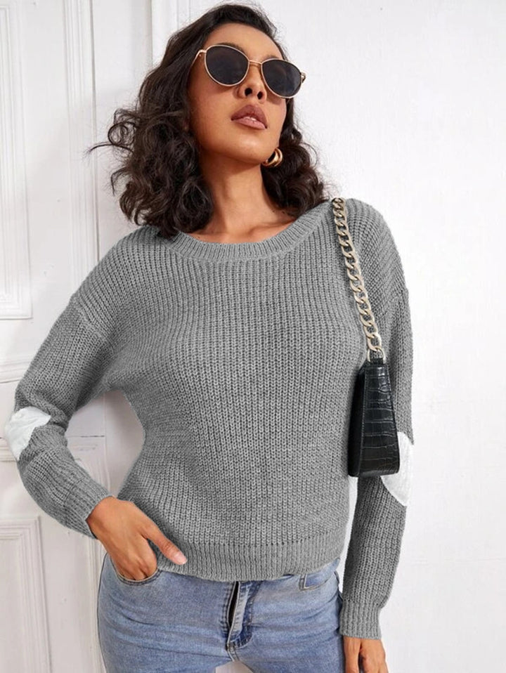 Damen Strickpullover mit modernem Design und dekorativen Elementen Drune