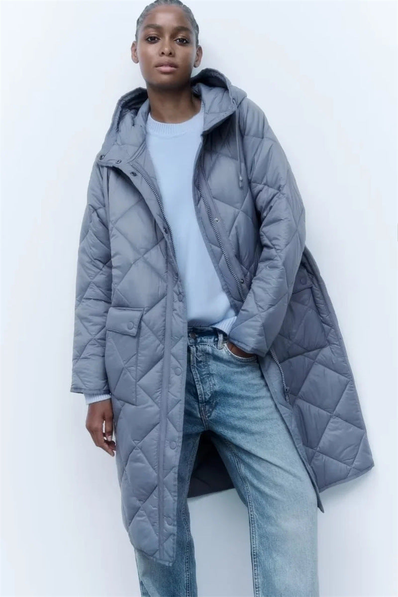 Damen gesteppte Übergangsjacke mit Kapuze und praktischen Taschen Drune 1759483144