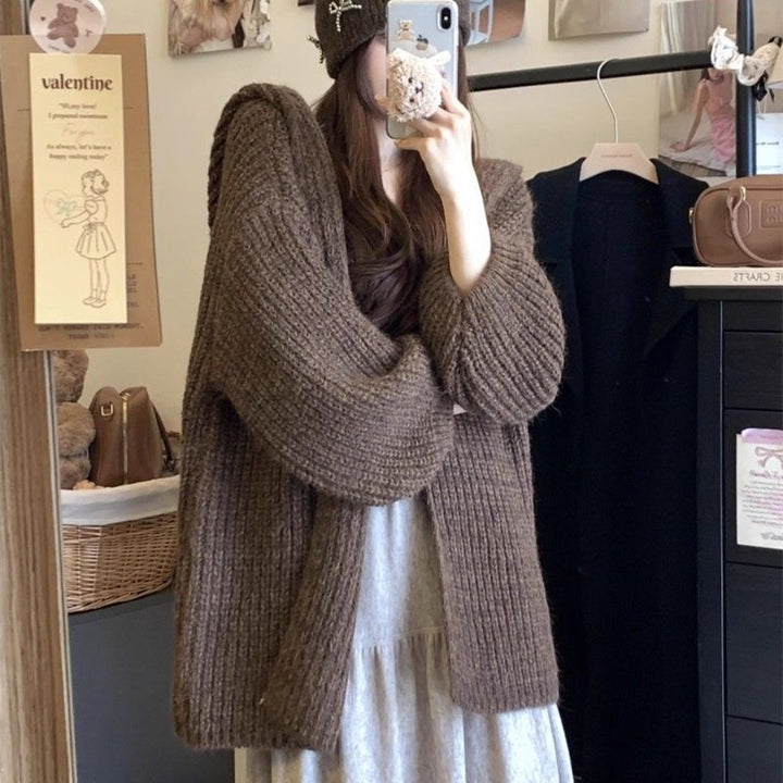 Damen gemütlicher Strickcardigan Drune