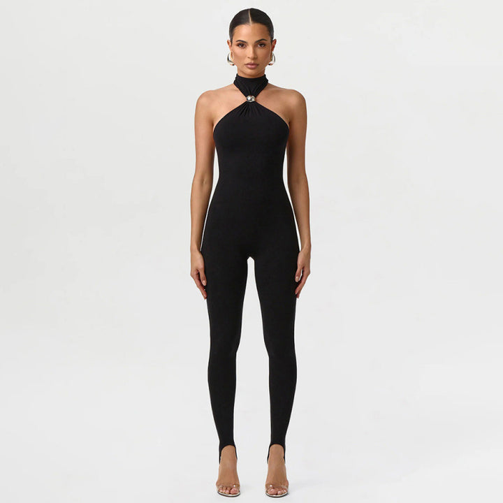 Damen Sportlicher Einteiler mit elegantem Kragen und dezenten Cut-Outs Drune