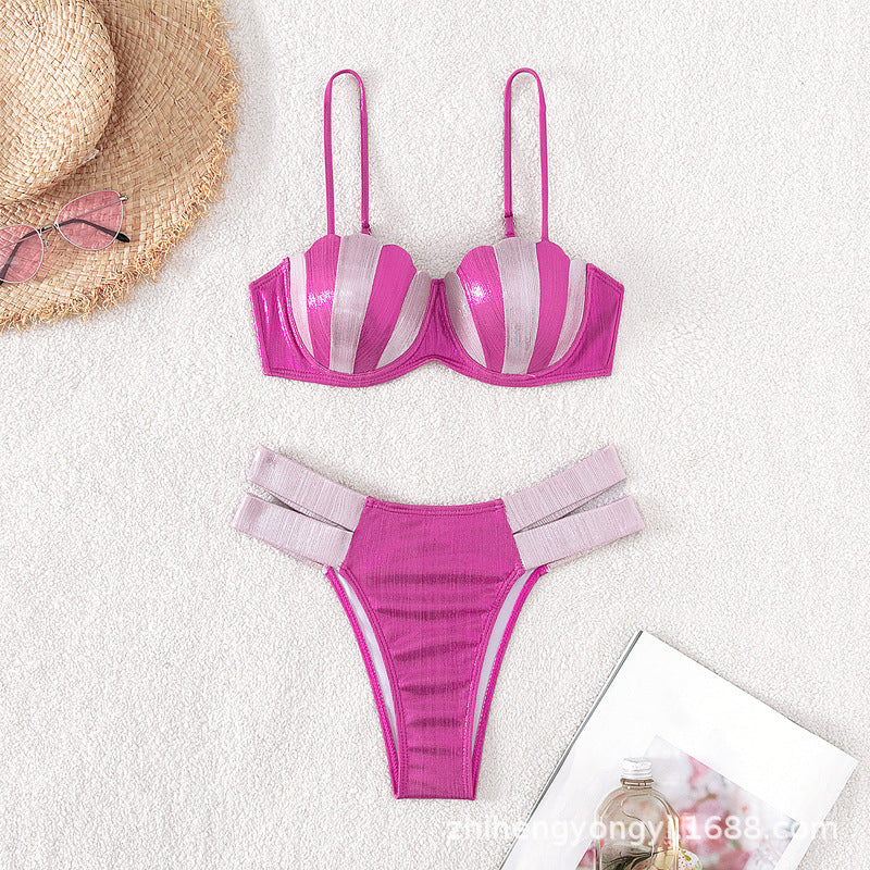 Damen Push-Up Bikini mit glitzernden Akzenten Drune