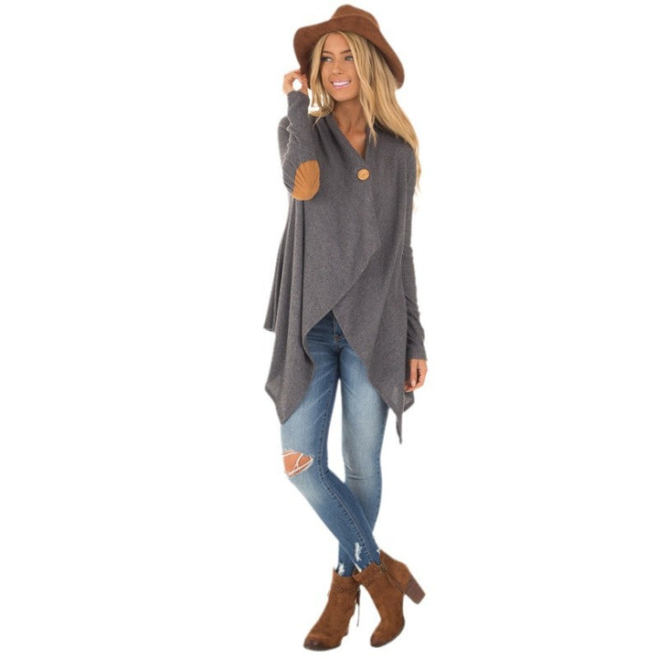 Damen Wickeljacke mit asymmetrischem Schnitt und Lederakzenten Drune