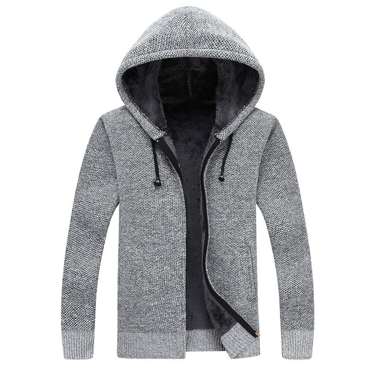 Herren bequeme Fleece-Jacke mit Kapuze und weichem Innenfutter Drune