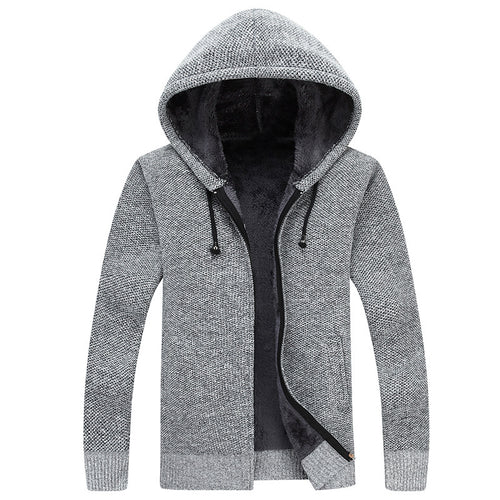 Herren bequeme Fleece-Jacke mit Kapuze und weichem Innenfutter Drune