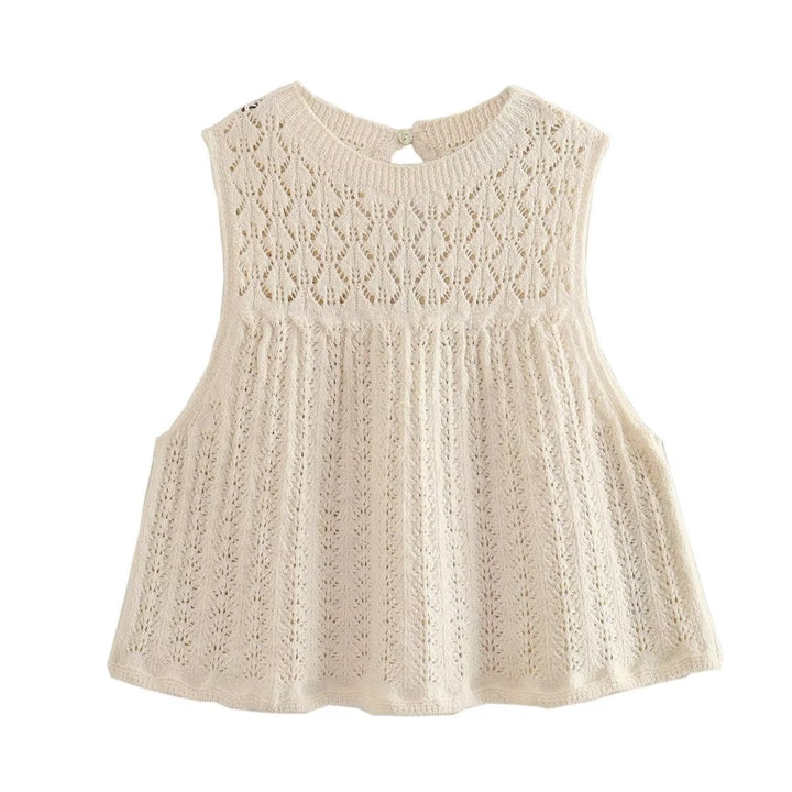 DruneMODE | Mode Lässig Strickweste Hohlschliff Top Strick Kurzer Rock Set