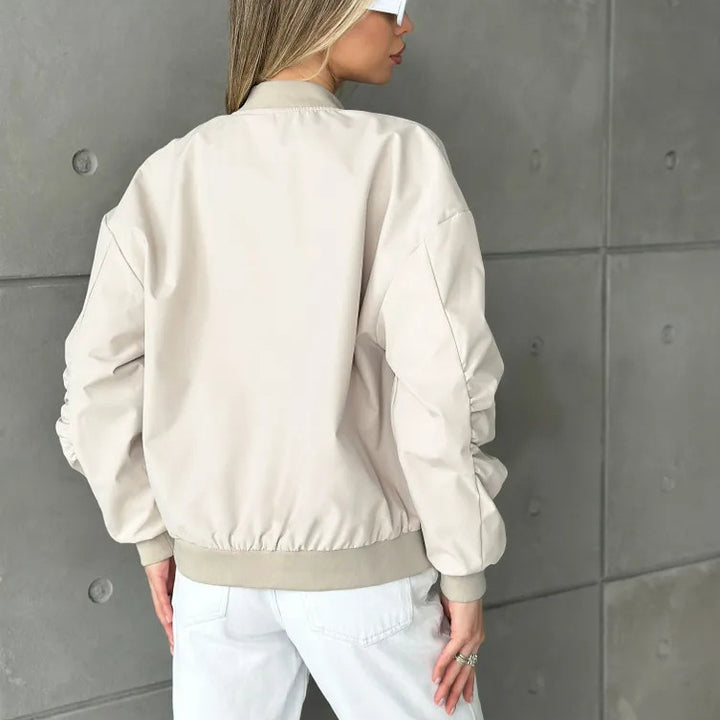 Damen modische Bomberjacke mit praktischen Innentaschen und sportivem Schnitt Drune