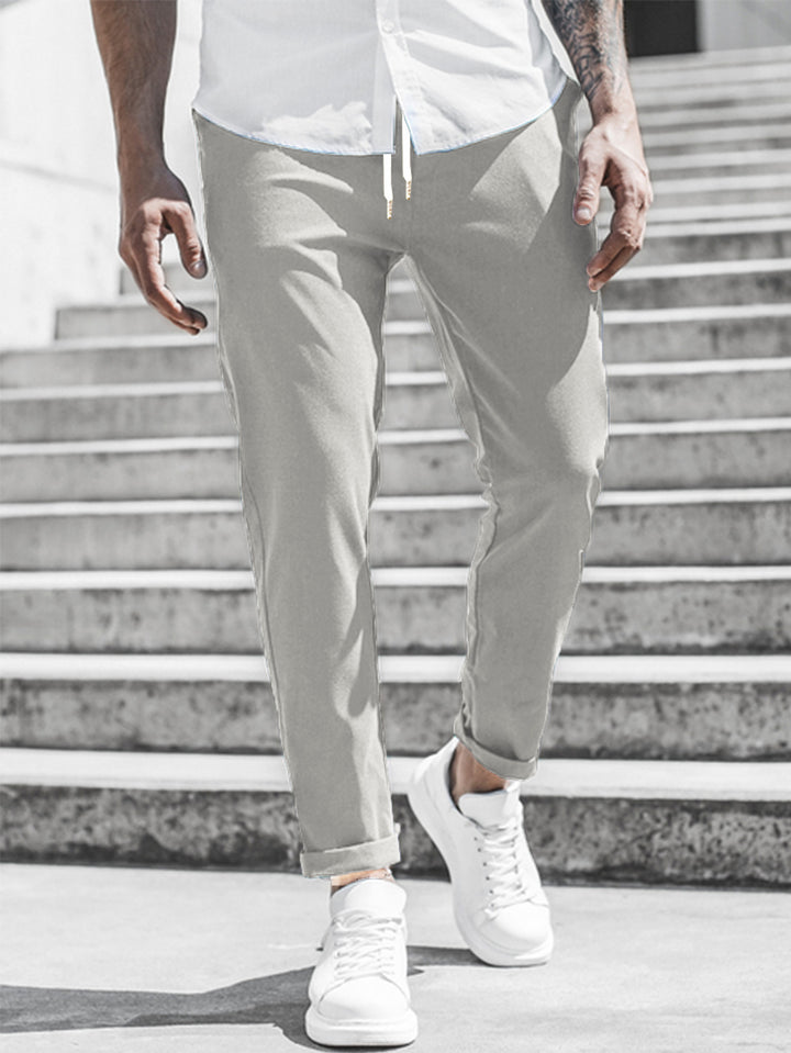 Herren Sportliche Chino-Hose mit flexiblem Bund und modernen Details Drune