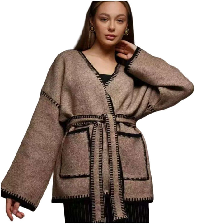 Damen Strickjacke mit großem Revers und praktischen Taschen Drune