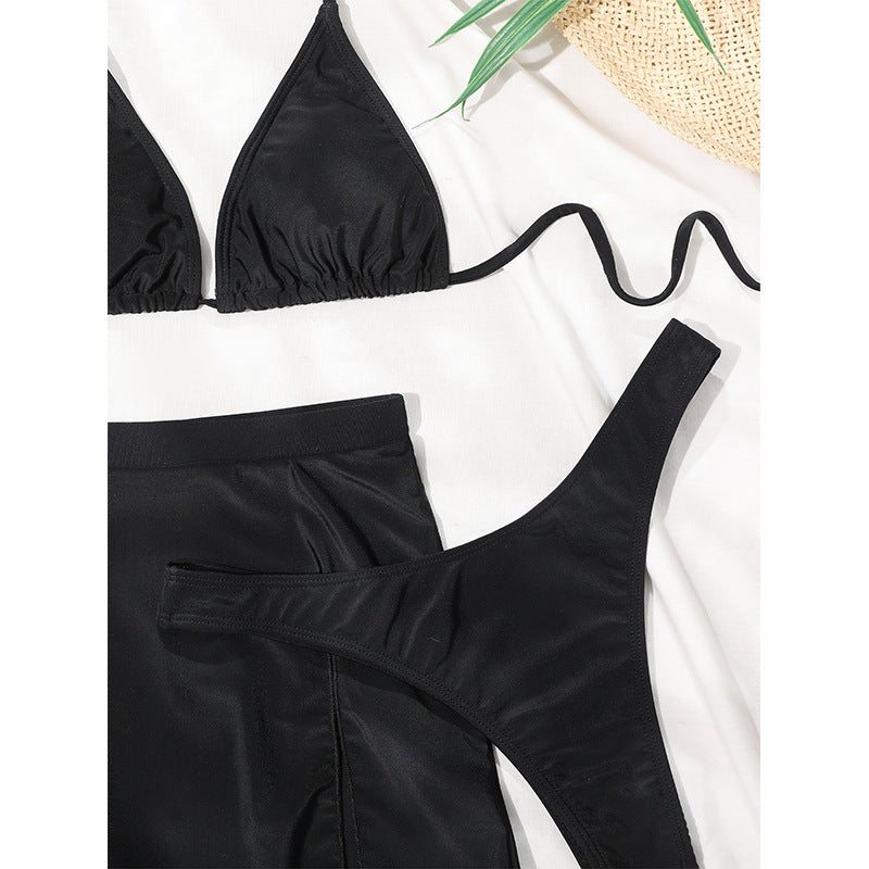 Damen Bikini-Set mit sexy Triangel-Oberteil und modischem Rock Drune