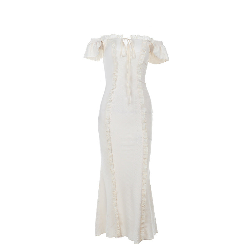 Damen Sommerliches Maxikleid mit Rüschendetails Drune
