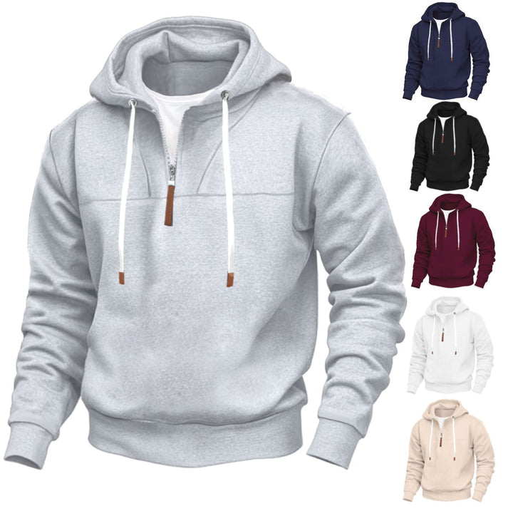 Herren Kapuzenpullover mit halbem Reißverschluss und hochwertigen Materialien Drune