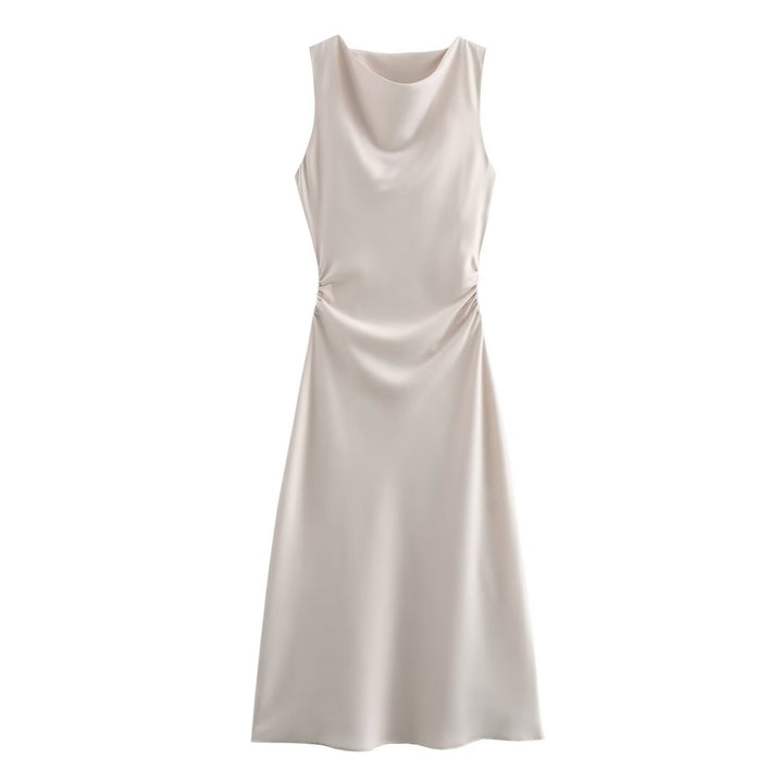 Damen elegantes Sommerkleid mit fließendem Schnitt und charmanten Rüschendetails Drune
