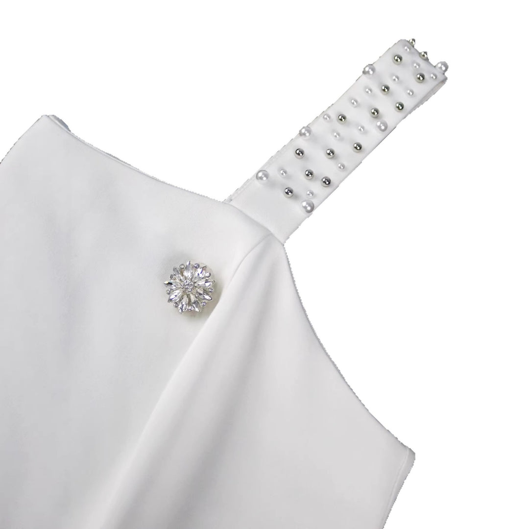 Damen Elegantes Abendkleid mit asymmetrischem Schnitt und Rüschen Drune