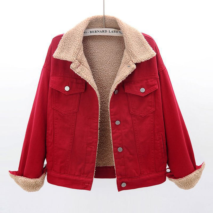 Damen Jeansjacke mit warmem Innenfutter und praktischen Brusttaschen Drune