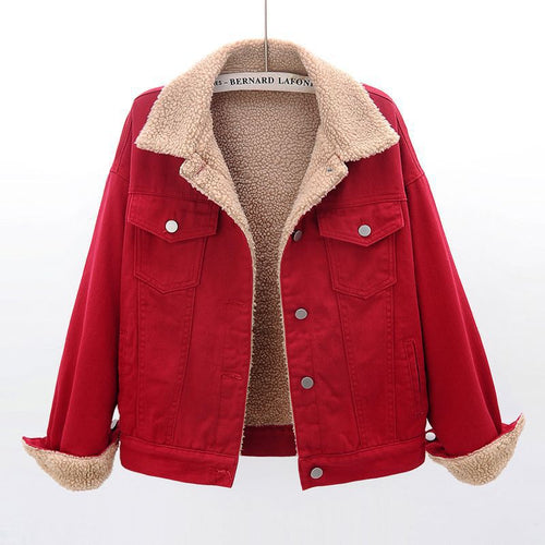 Damen Jeansjacke mit warmem Innenfutter und praktischen Brusttaschen Drune