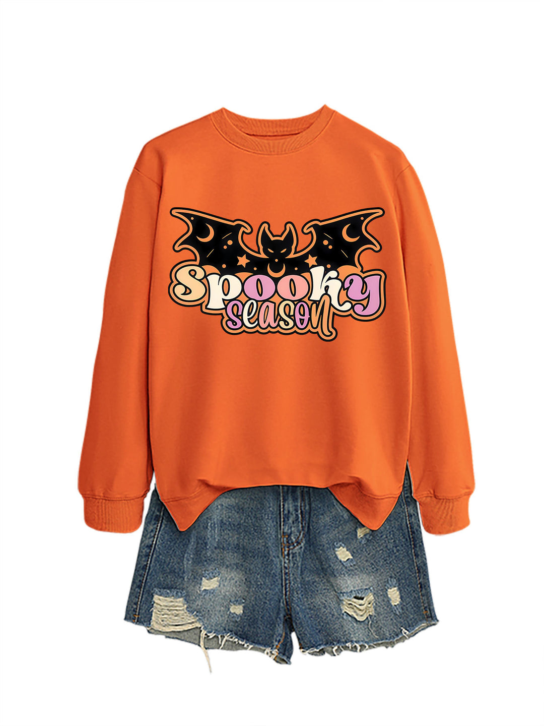 Damen Sweatshirt mit kreativem Halloween-Motiv Drune