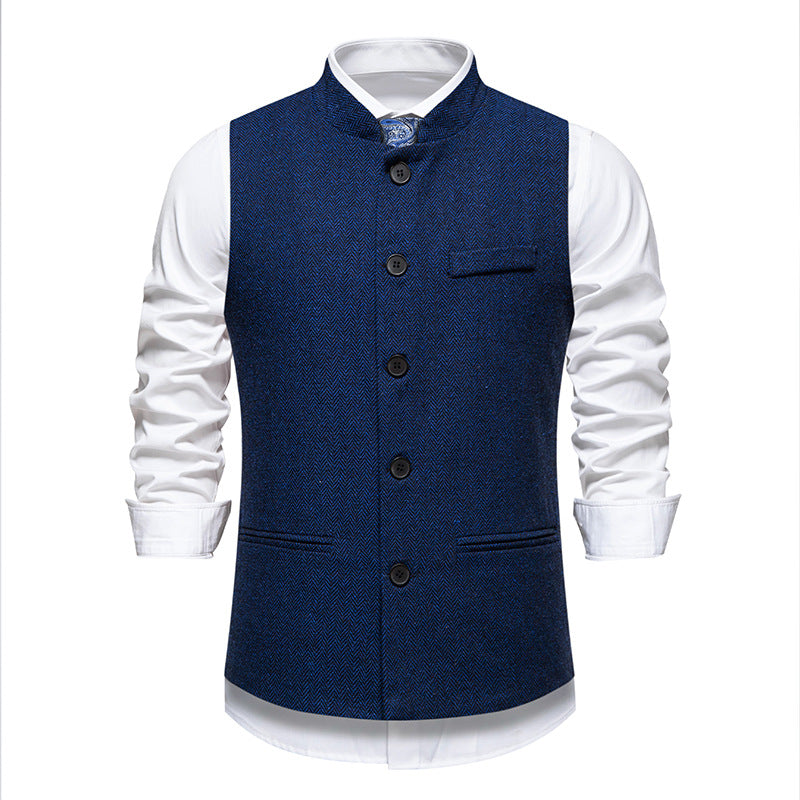 Herren elegante Weste aus strukturiertem Stoff Drune