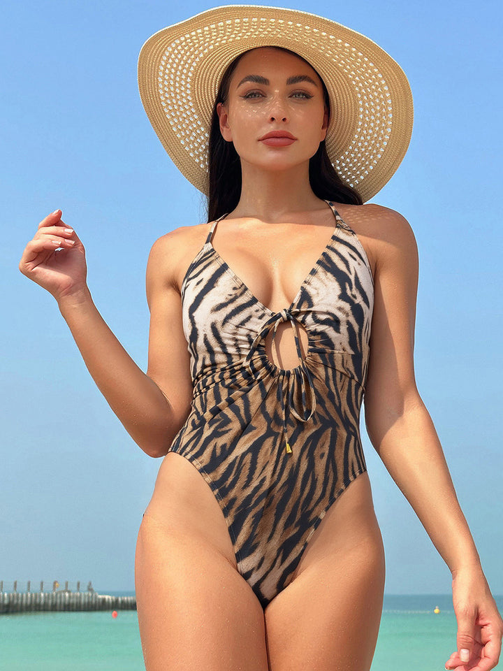 Damen Einteiliger Badeanzug mit modischem Cut-Out Drune