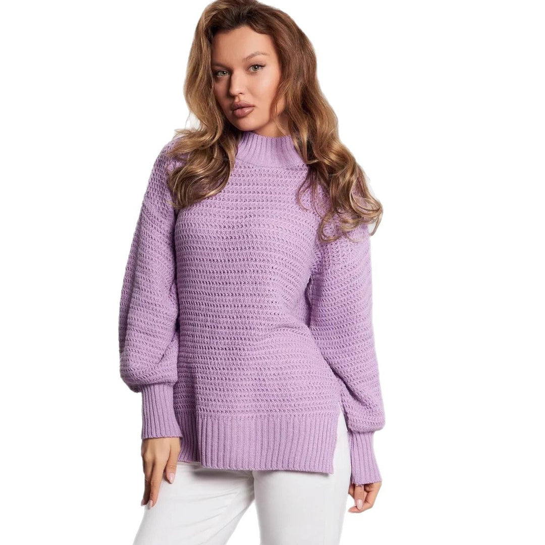 Damen modischer Strickpullover mit strukturiertem Muster und weitem Schnitt Drune