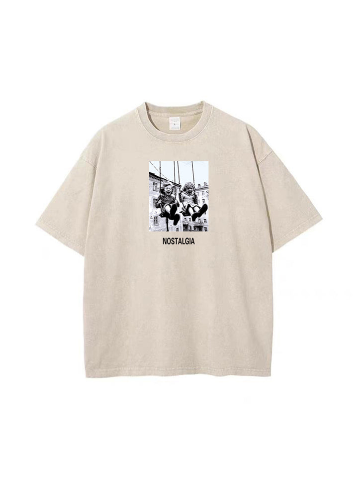 Damen Oversized T-Shirt mit nostalgischem Grafikdesign Drune