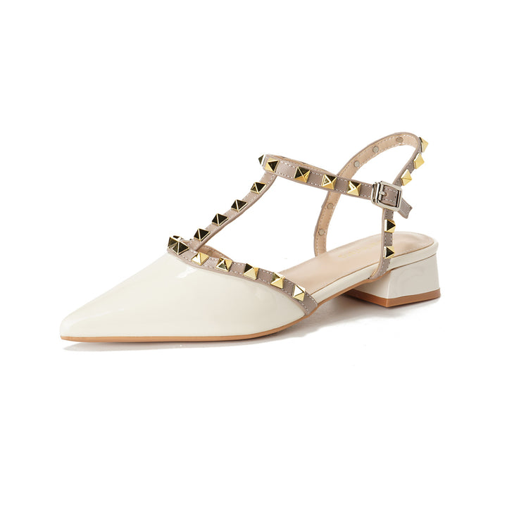 Damen Slingback Pumps mit dekorativen Nieten und komfortablem Blockabsatz Drune